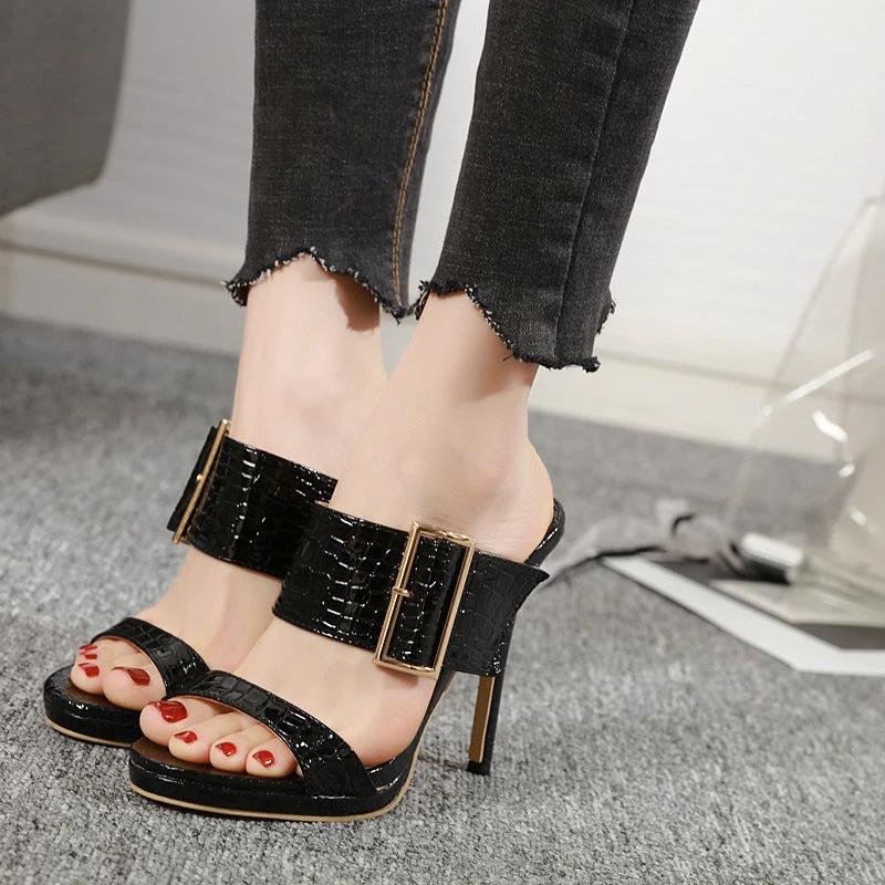 Simple high heel sandals by GJG Denim