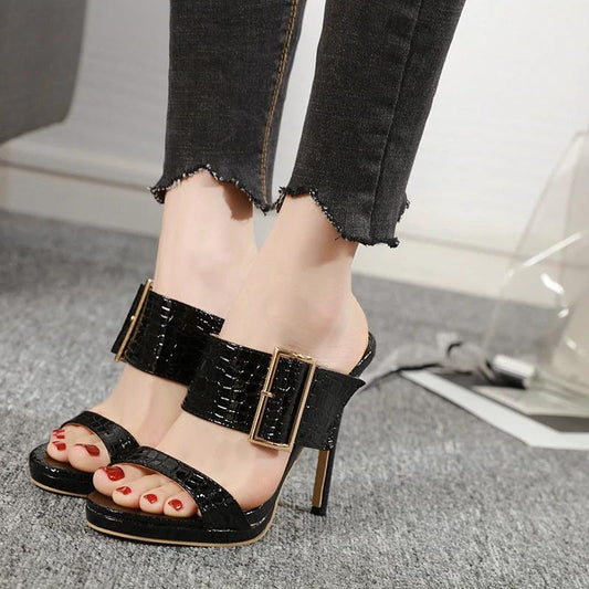 Simple high heel sandals by GJG Denim