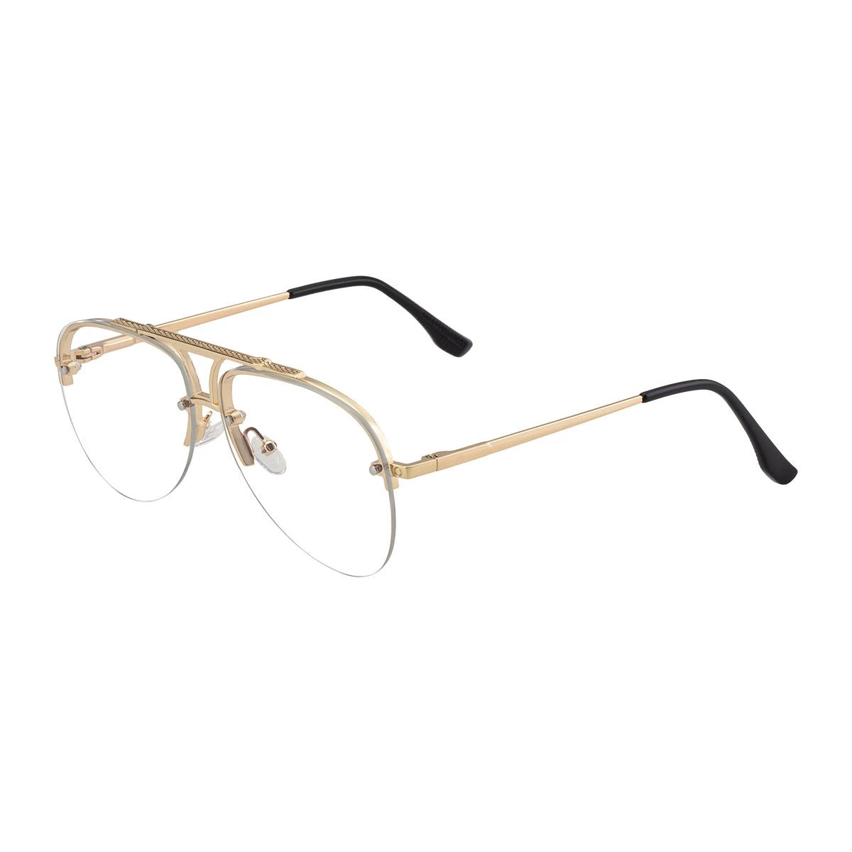 Men's Fashion Metal Half-Frame Sunglasses by GJG Denim