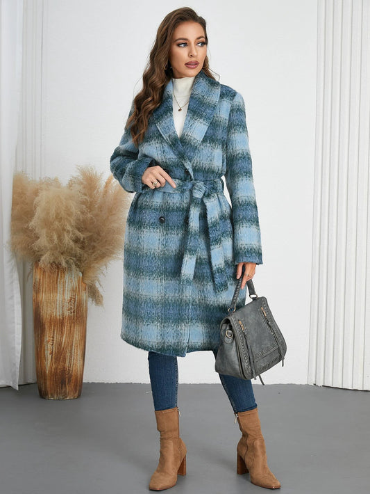 Winter Retro Slim Temperament Double Row Long-cut Coat by GJG Denim