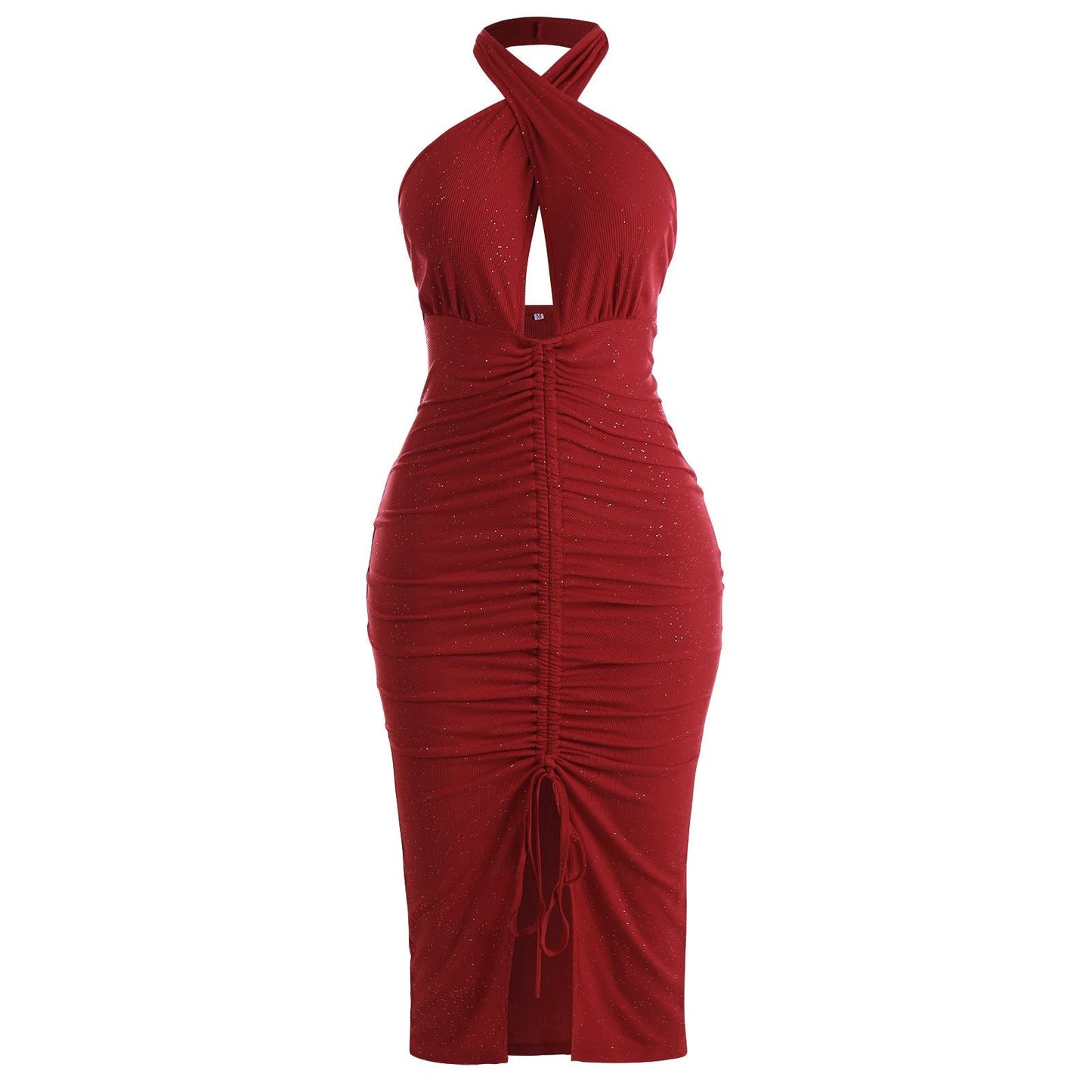 Women's Backless Wrap Dress Gown by GJG Denim