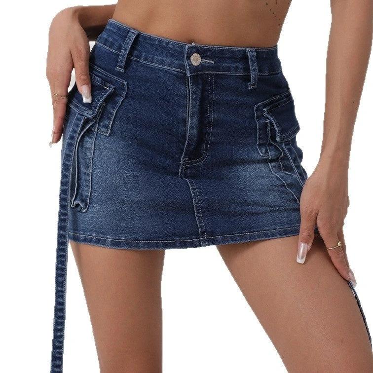 Womens Stylish Hip-hugging Mini Skirt by GJG Denim