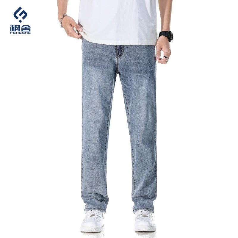 Thin Loose Light Business Straight Jeans by GJG Denim