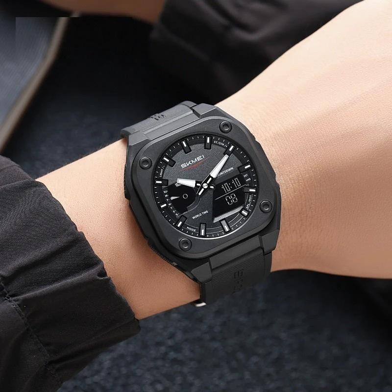 Double Inserts Luminous Waterproof Multifunctional Electronic Watch Outdoor by GJG Denim