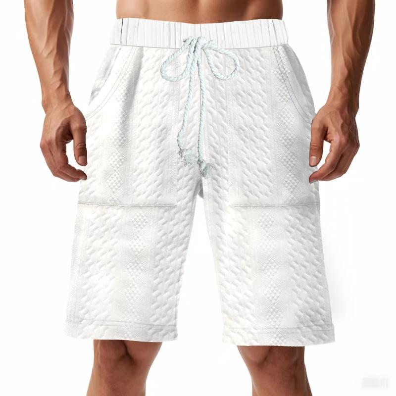 Men's Casual Loose-fitting Knitted Jacquard Shorts by GJG Denim