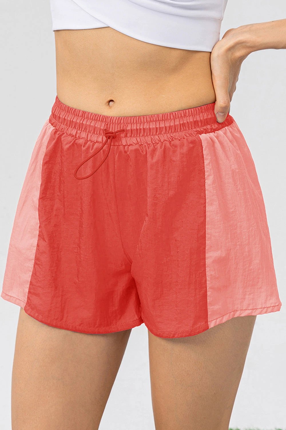 Color Block Drawstring Active Shorts by Lady Ros