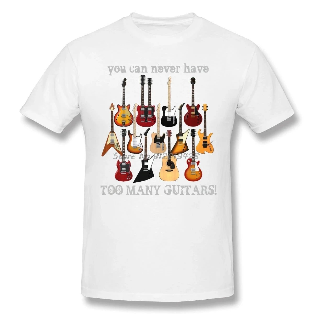 Men's Electric Guitar Cotton T-shirt by GJG Denim