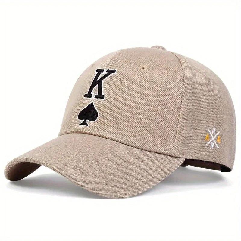 Men's Embroidered Spade K Baseball Cap by GJG Denim