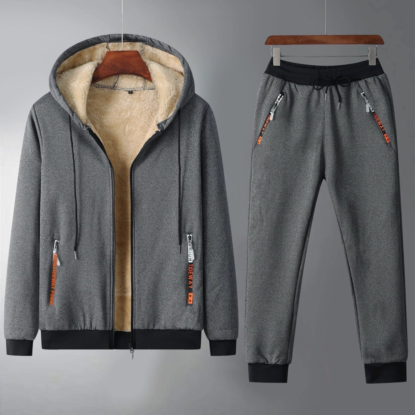 Winter Fleece-lined Thick Men's Sweatsuit by GJG Denim