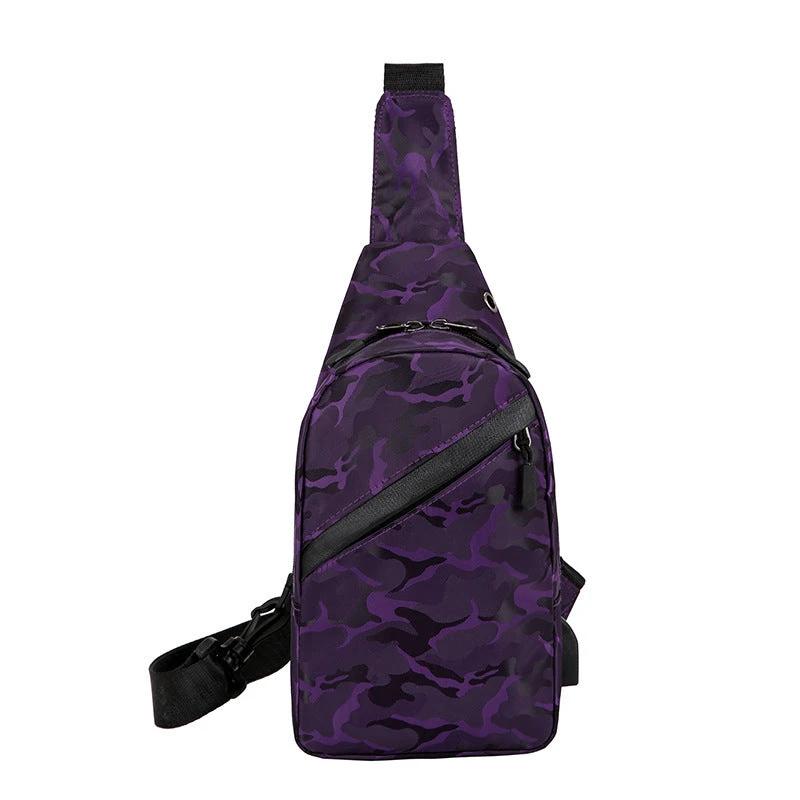 Men's Camouflage Chest Bags With Headphone Hole by GJG Denim