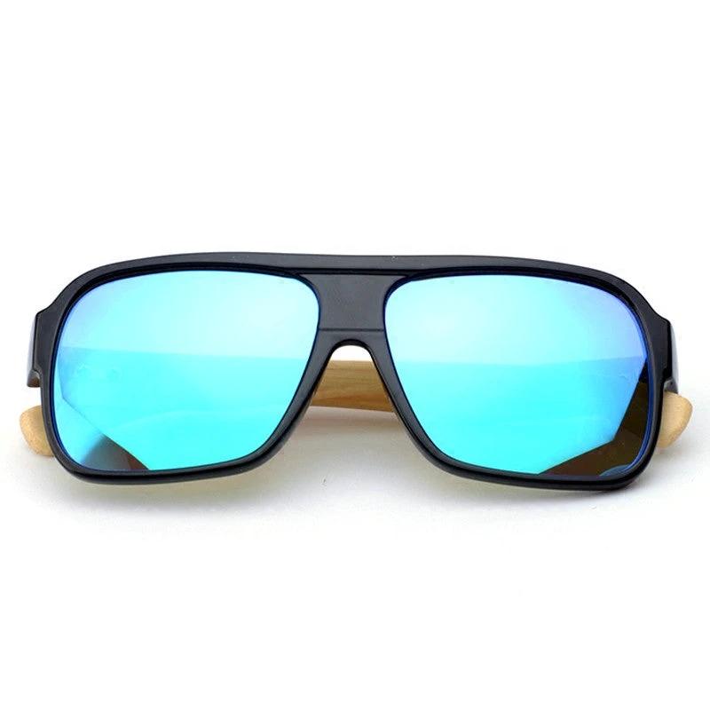 Wooden Square Sunglasses For Men by GJG Denim