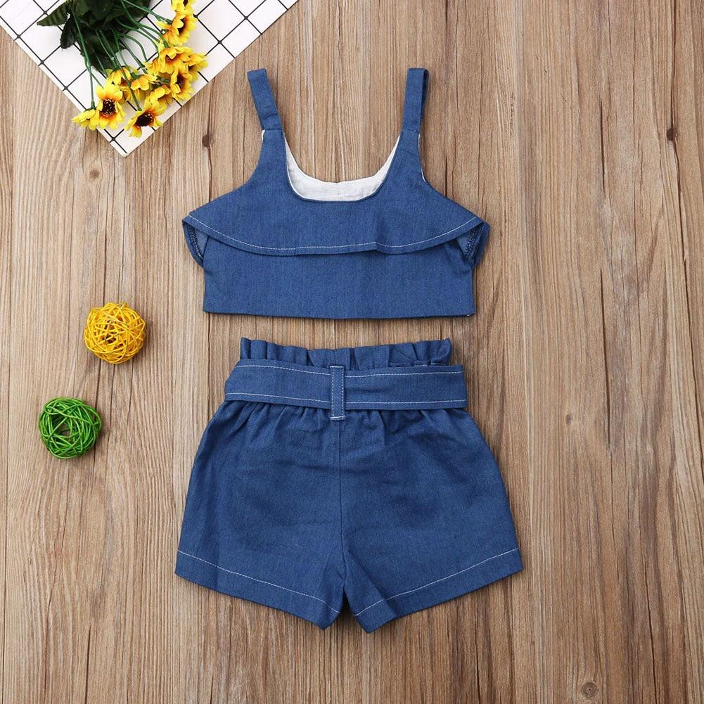 Children's clothing girls suspender skirt by GJG Denim