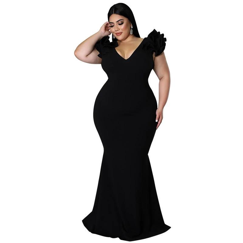 European And American Fashion Plus Size Women Backless Dress by GJG Denim