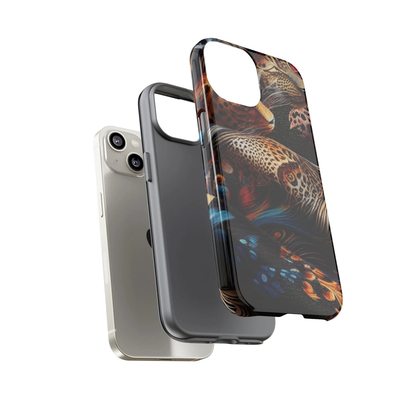 Stylish Tough Phone Case with Elegant Black and Gold Design by Printify