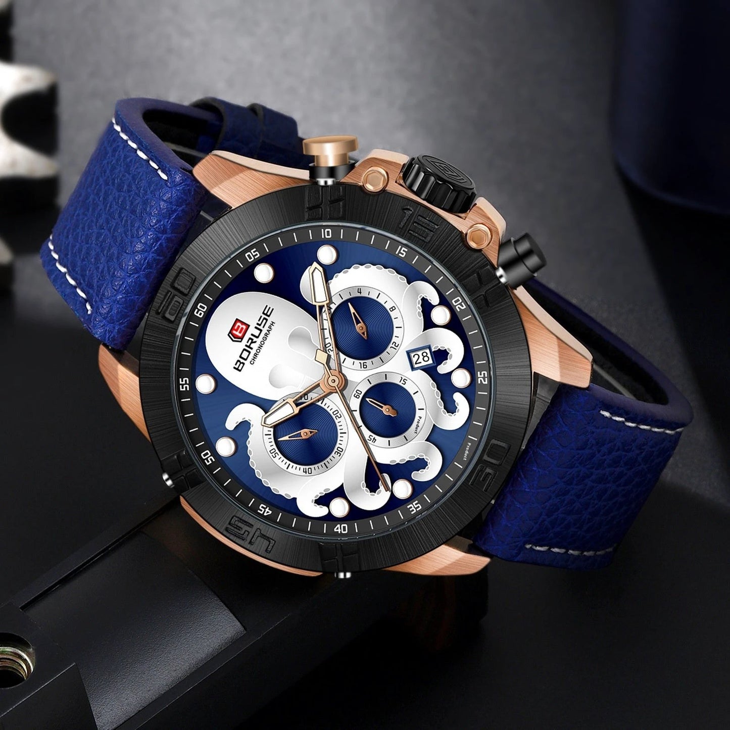Men's Octopus Waterproof Luminous Quartz Watch by GJG Denim