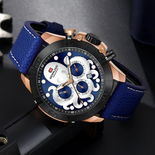 Men's Octopus Waterproof Luminous Quartz Watch by GJG Denim