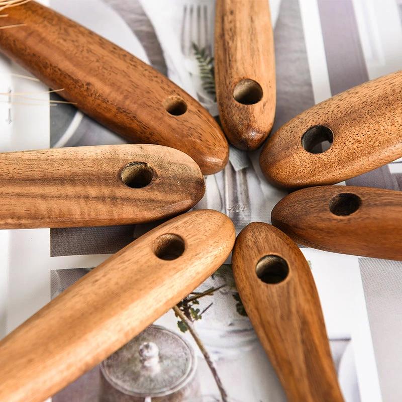 Teak Natural Wood Kitchen Utensils Set by GJG Denim
