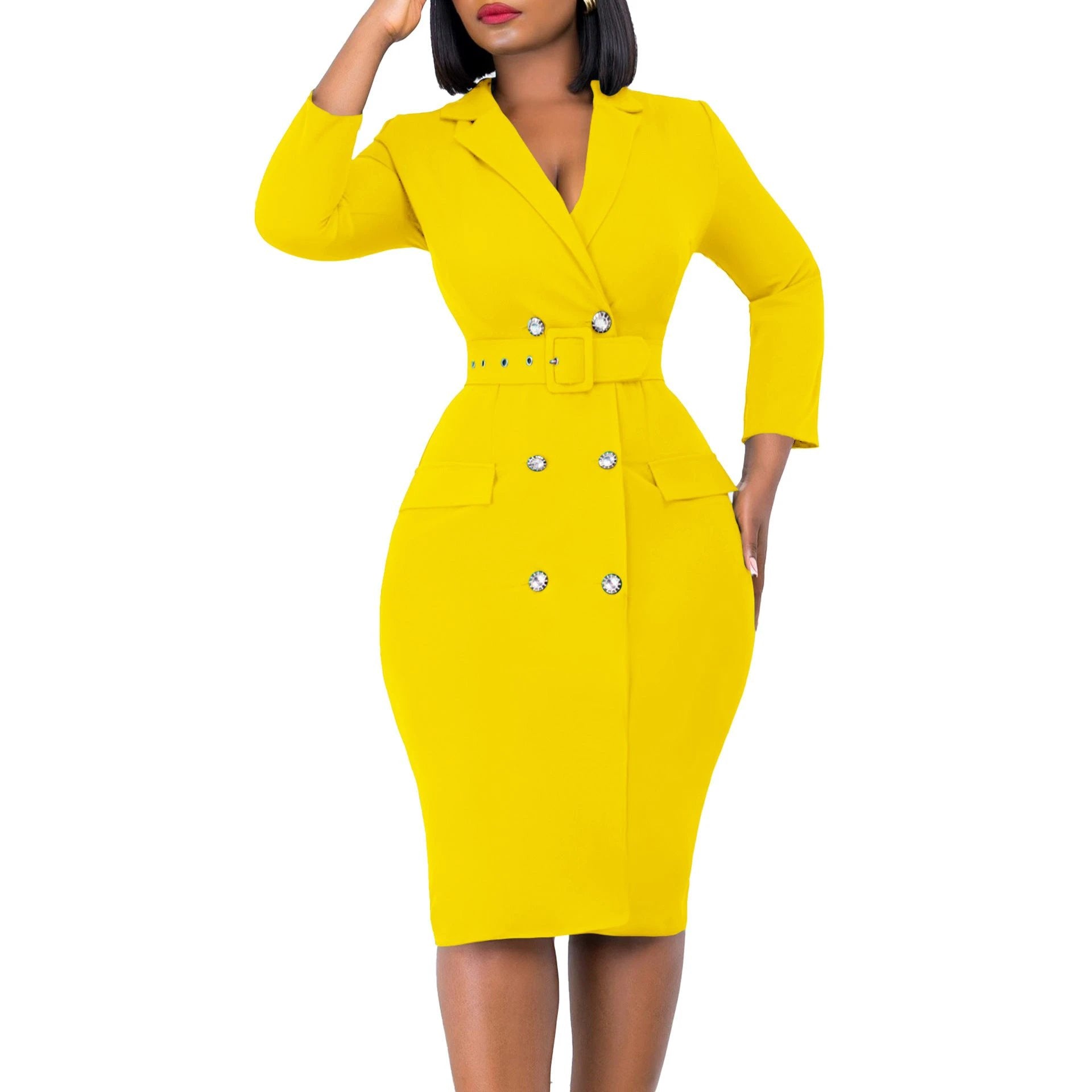 Double Breasted Plus Size African Dress by GJG Denim