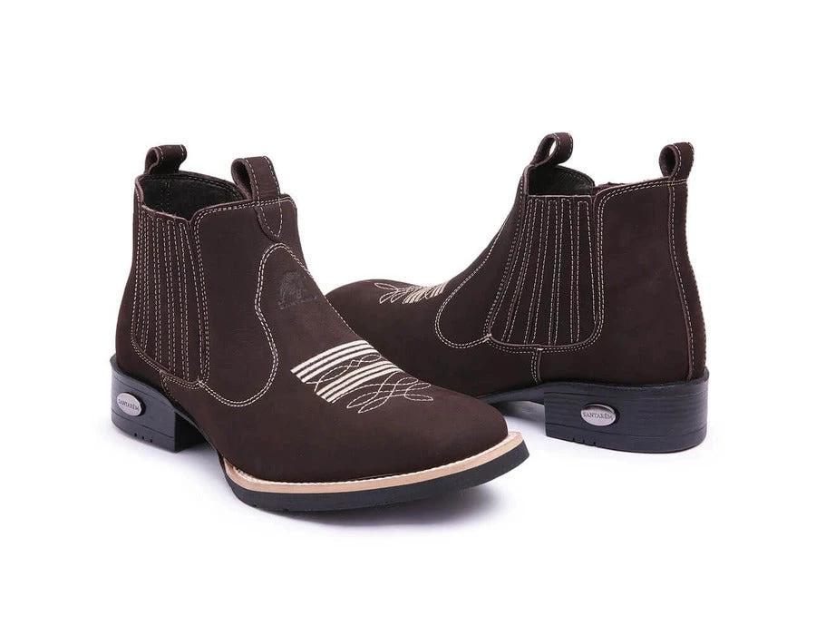 Men's Vintage Suede Flat Heel Round Toe Martin Boots by GJG Denim