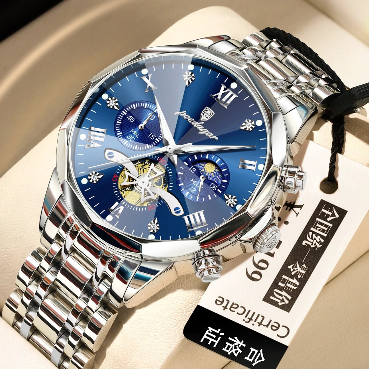Waterproof Multifunctional Trendy High-end Luminous Men's Quartz Watch by GJG Denim