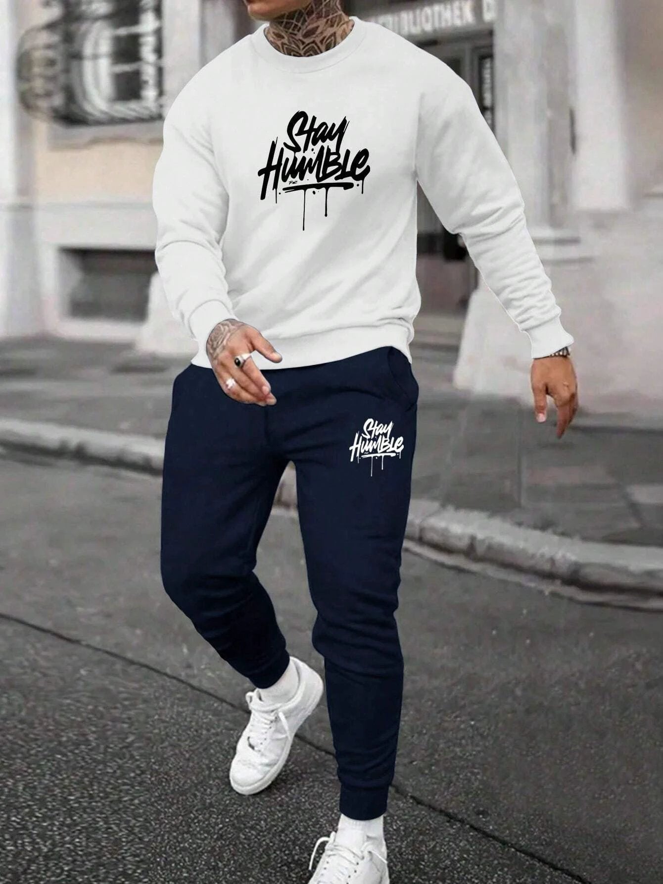 Round Neck Sweater Suit For Men by GJG Denim