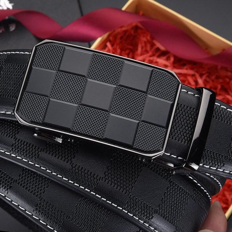 Men's Automatic Leather Buckle Belt by GJG Denim