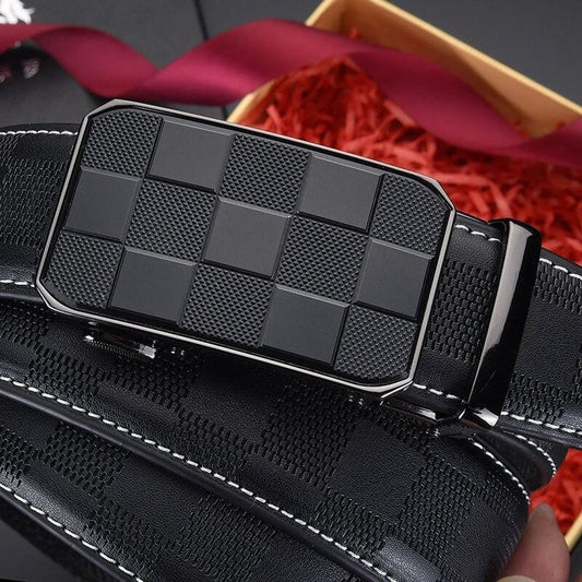 Men's Automatic Leather Buckle Belt by GJG Denim