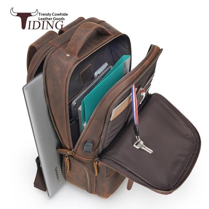 Men's Leather Backpack by GJG Denim