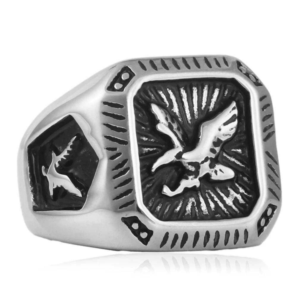 Men's Stainless Steel Eagle Ring by GJG Denim
