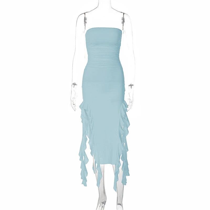 Personalized Chest Wrap Irregular Dress by GJG Denim