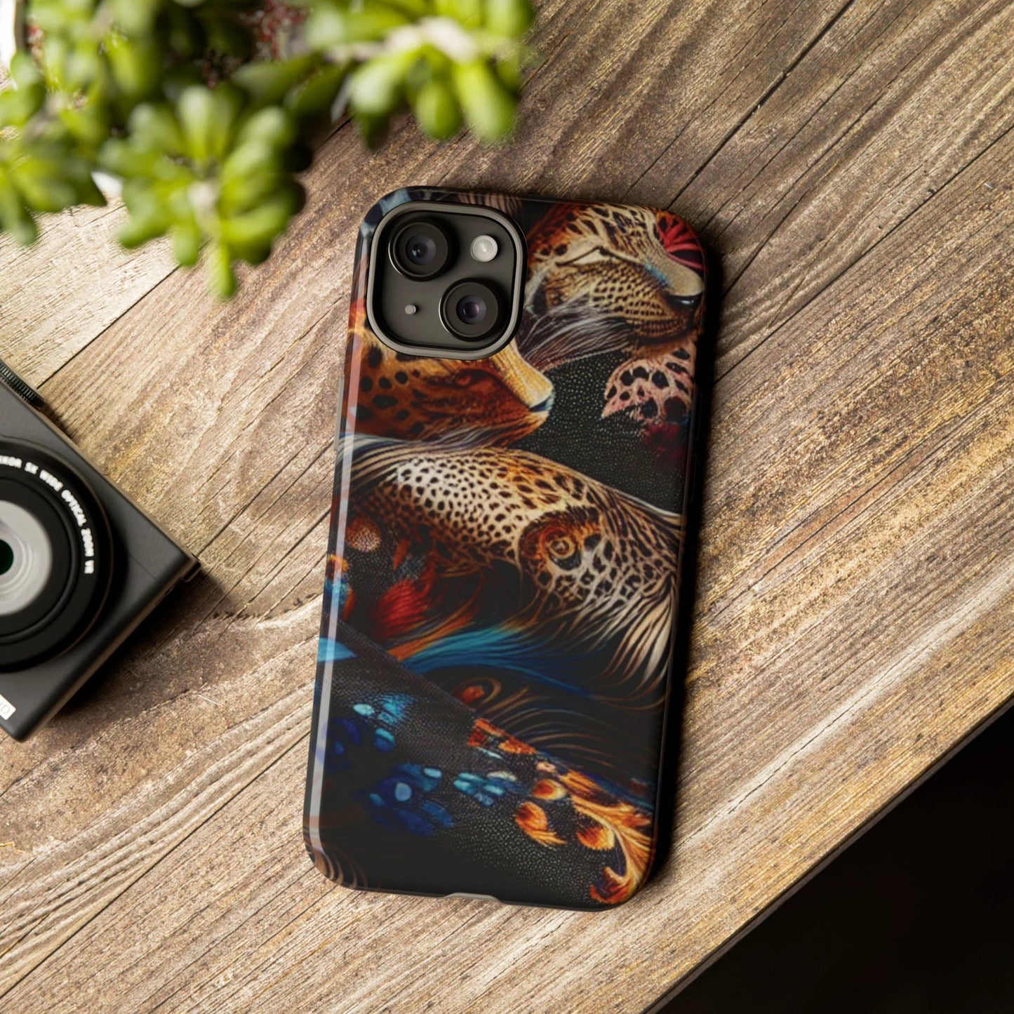 Stylish Tough Phone Case with Elegant Black and Gold Design by Printify