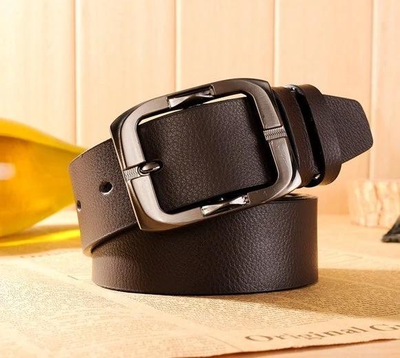 Men's Belts Leather Pin Buckle Belt by GJG Denim