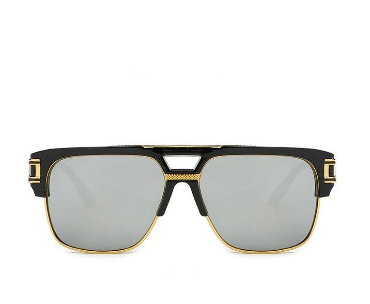 Men's Square Retro Colorful Reflective Sunglasses by GJG Denim
