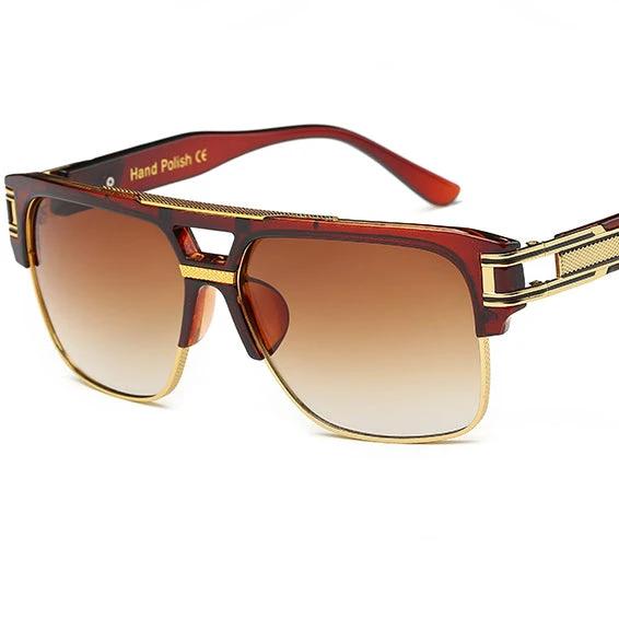 Men's Square Retro Colorful Reflective Sunglasses by GJG Denim