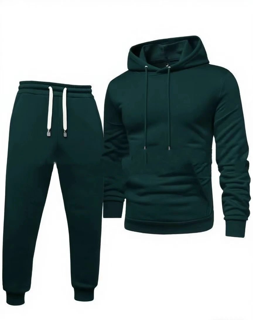 Men's Hooded Sweatshirt And Sweatpants Sports Suit by GJG Denim