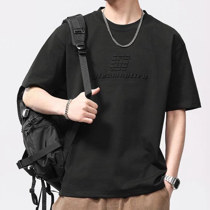 Trendy Loose-fitting Versatile Heavyweight Short-sleeve T-shirt For Men by GJG Denim