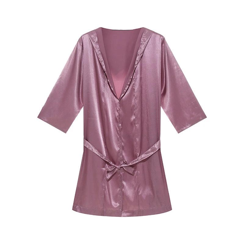 Thin Loose Short Sleeve Pajama Set by GJG Denim