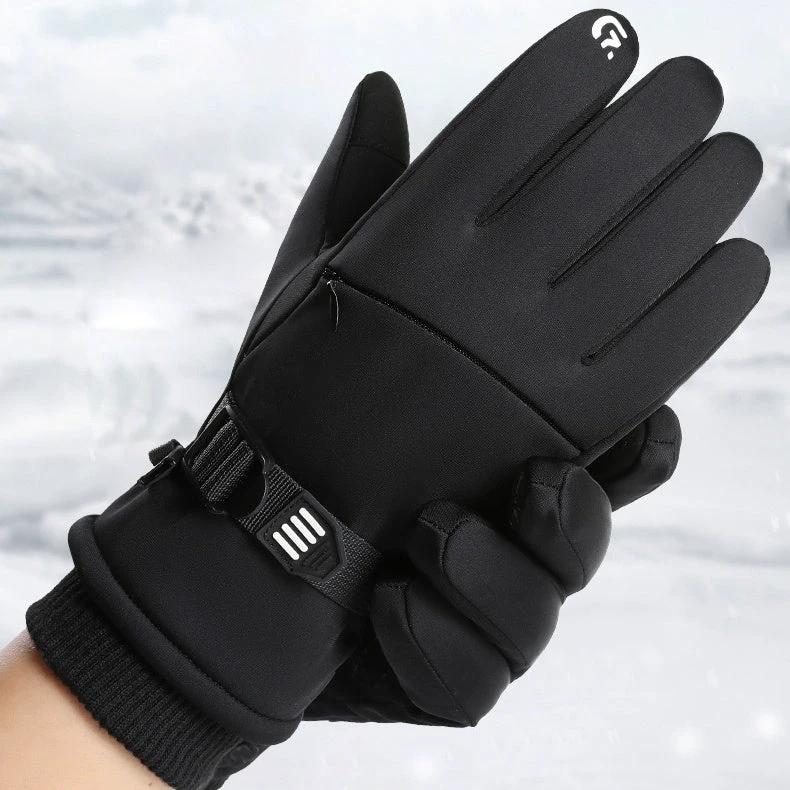 Fleece-lined Thick Waterproof And Cold-resistant Gloves by GJG Denim