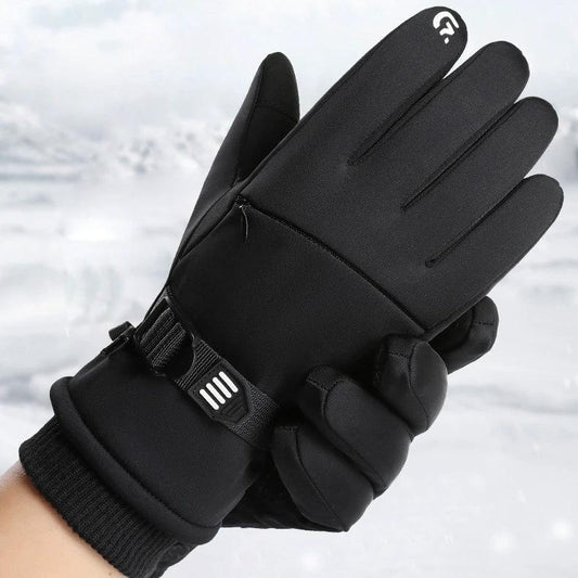 Fleece-lined Thick Waterproof And Cold-resistant Gloves by GJG Denim