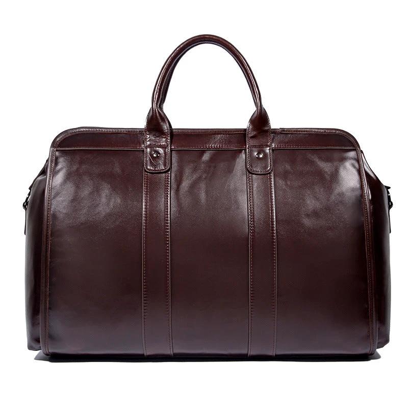 Large Capacity Genuine Leather Travel Luggage Bag Cowhide by GJG Denim