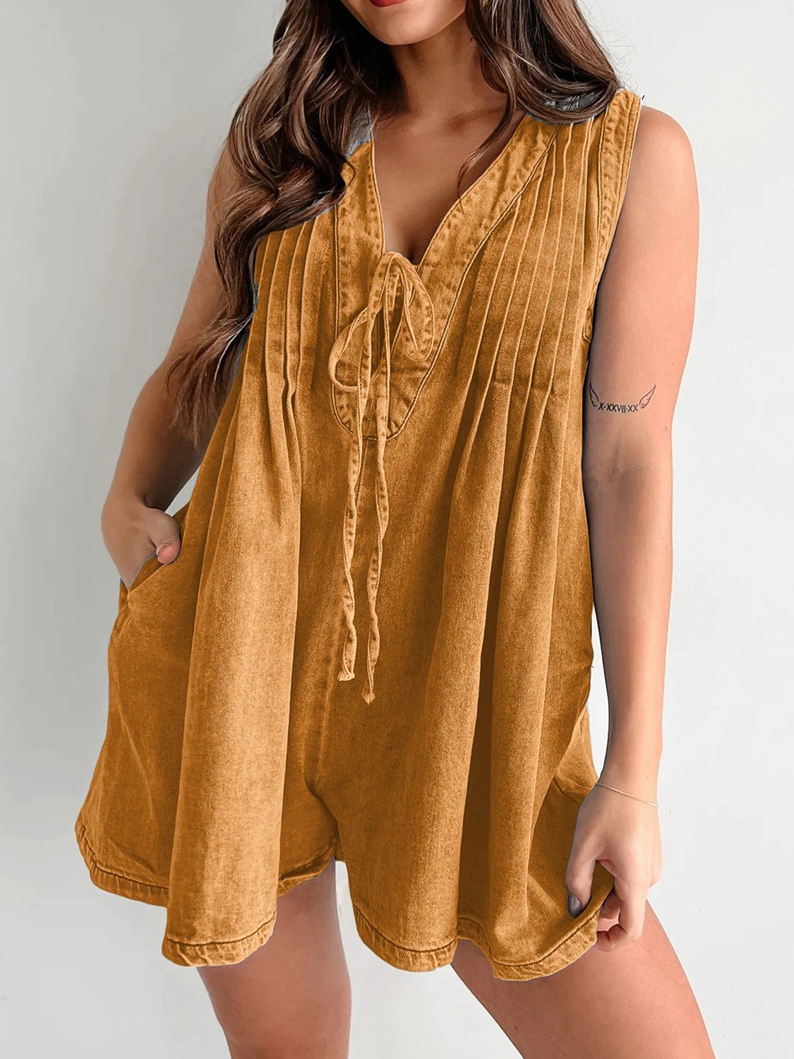 Tied Romper with Pockets by Lady Ros