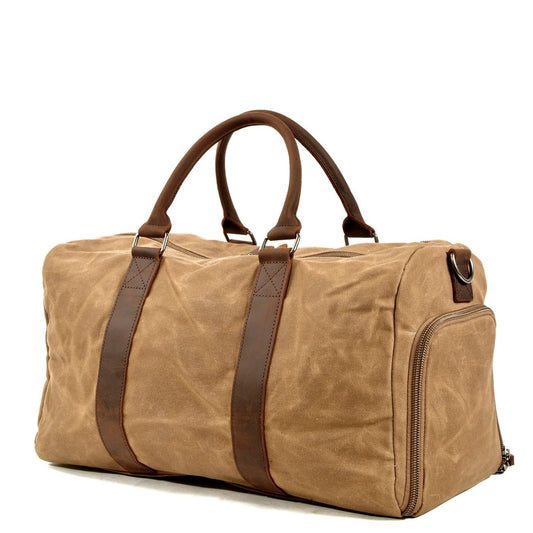 Men's One-shoulder Portable Dry Wet Separation Large Capacity Canvas Luggage Travel Bag by GJG Denim