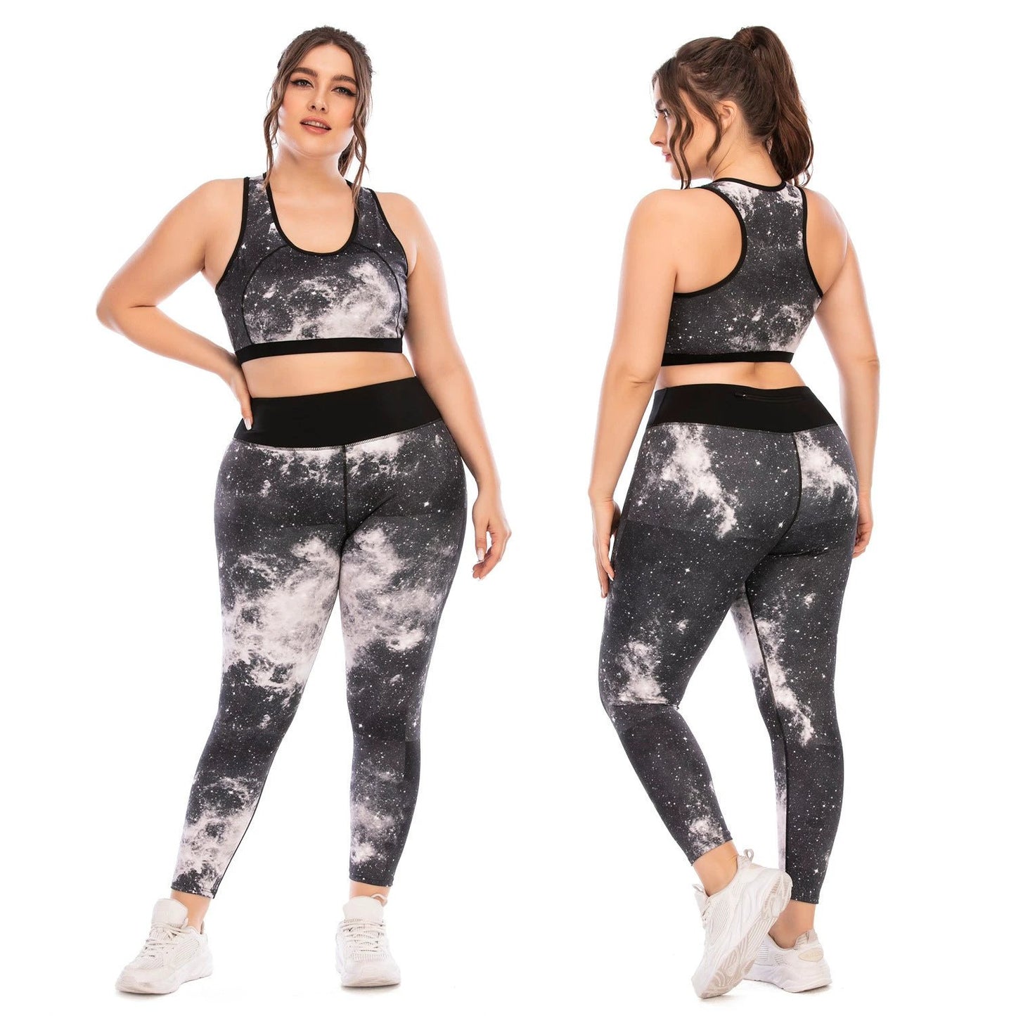 Workout Clothes Suit Plus Size Yoga Clothes Tight-fitting Pants Sports Bra by GJG Denim
