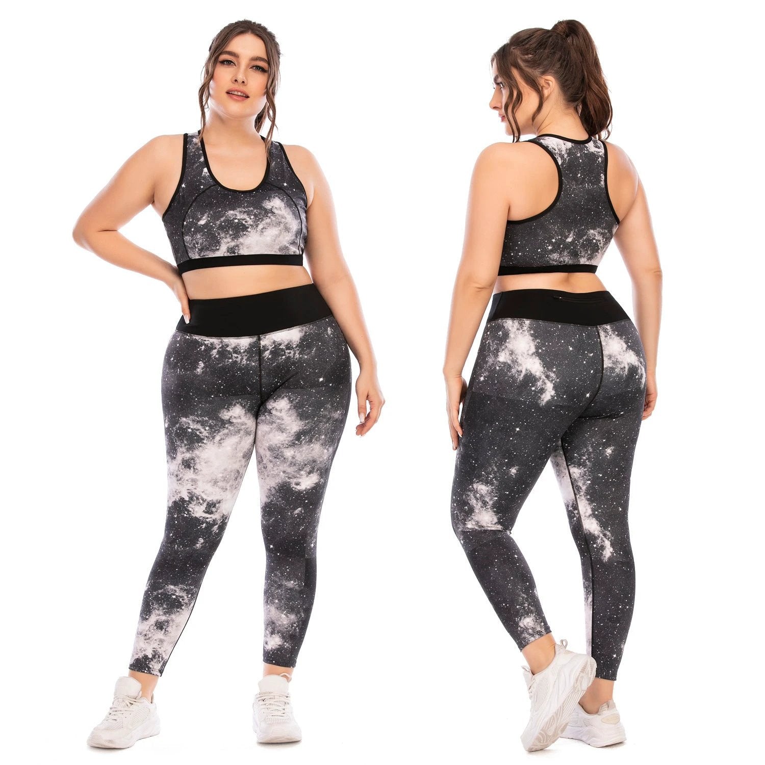 Workout Clothes Suit Plus Size Yoga Clothes Tight-fitting Pants Sports Bra by GJG Denim