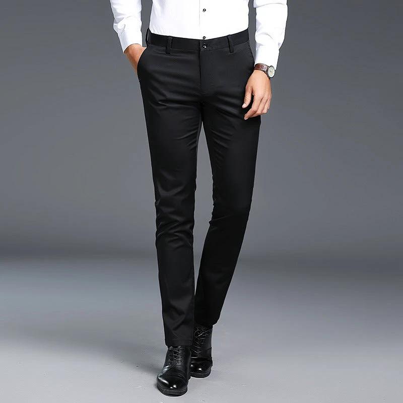 Men's Business Casual Non-ironing Slim Fit Pants by GJG Denim