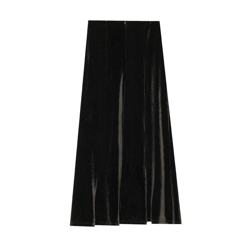 Hip Fishtail Elastic Waist Autumn And Winter Midi Dress by GJG Denim
