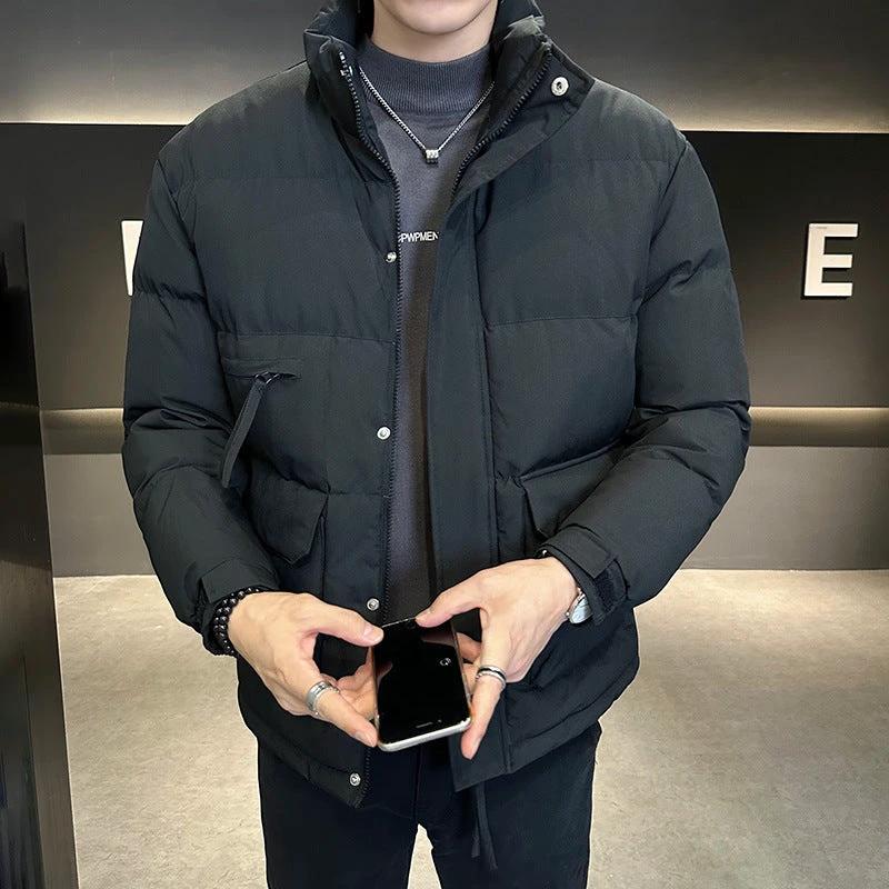 Men's Cotton Stand Collar Coat by GJG Denim
