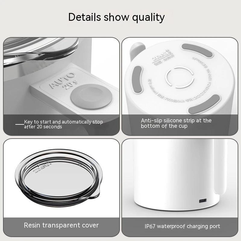 Portable Smart Magnetic Automatic Mixing Coffee Cup Rechargeable Rotating Home Office Travel Stirring Cup by GJG Denim