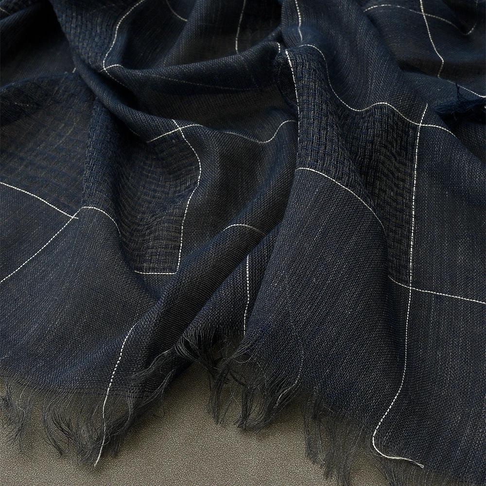 Men's Winter Dual-color Patchwork Plaid Tassel Large Size Scarf by GJG Denim