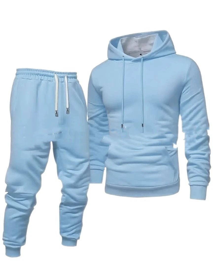 Men's Hooded Sweatshirt And Sweatpants Sports Suit by GJG Denim